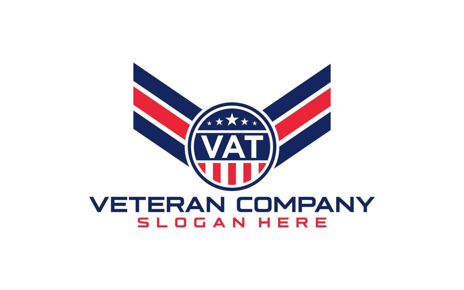 vétérans patriot drapeau emblème ailes logo design vecteur