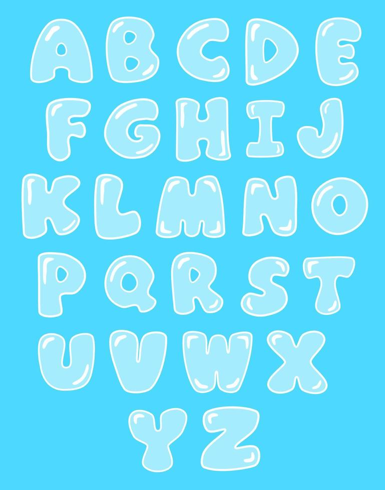 lettres de l'alphabet à bulles vecteur