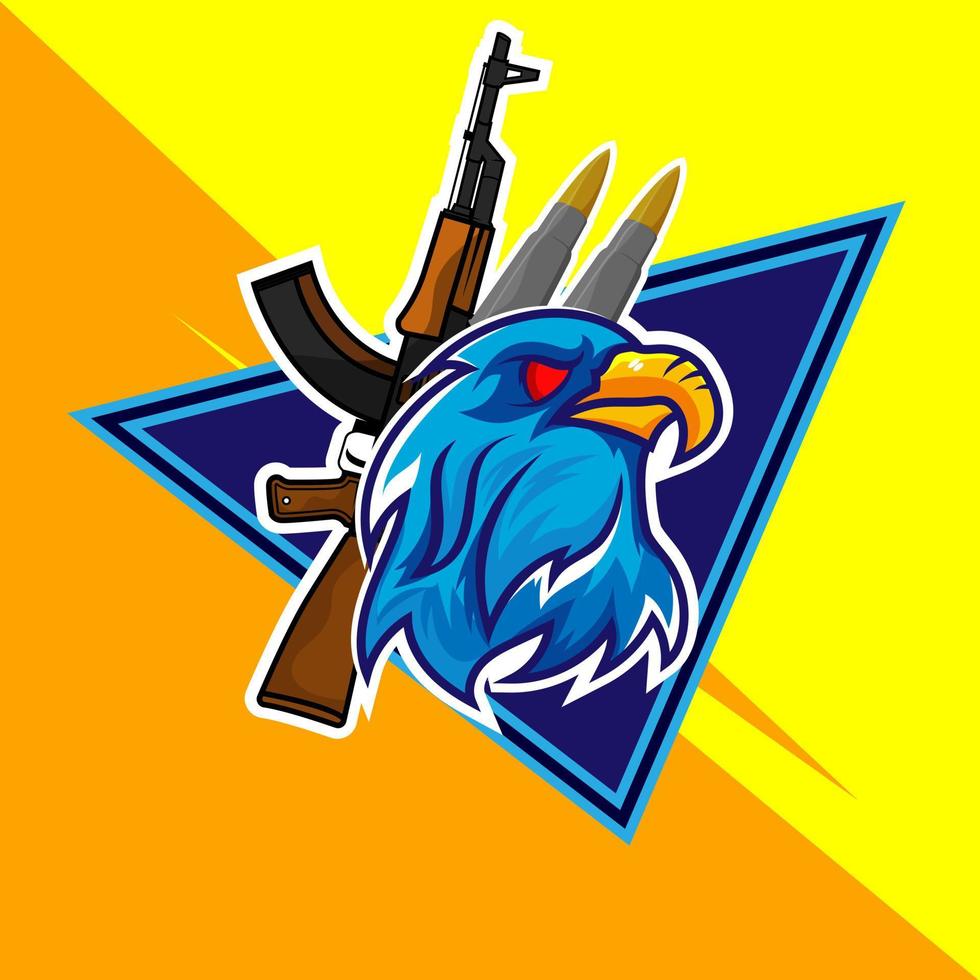 logo animal emblème tournoi aigle oiseau personnage esport. jeu de baseball mascotte. création de logo mascotte et esport. facile à modifier et à personnaliser vecteur