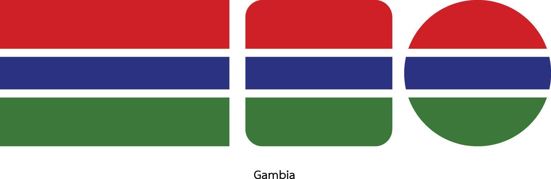 drapeau de la gambie, illustration vectorielle vecteur