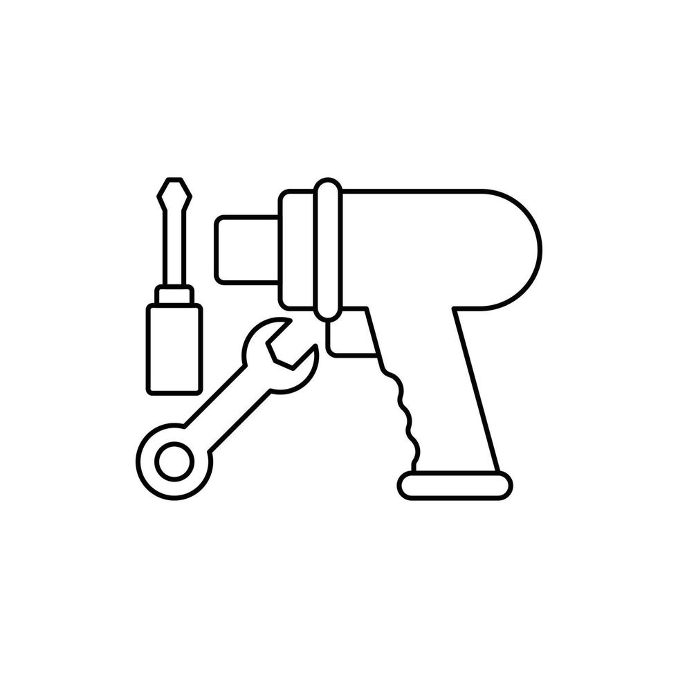 icône d'outils de réparation de voiture automobile vecteur