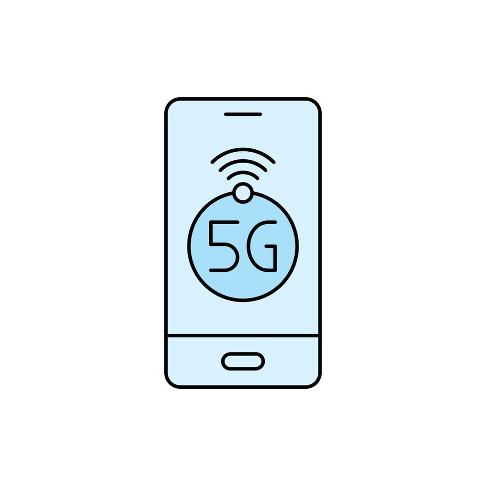 icône mobile intelligente de la technologie 5g vecteur