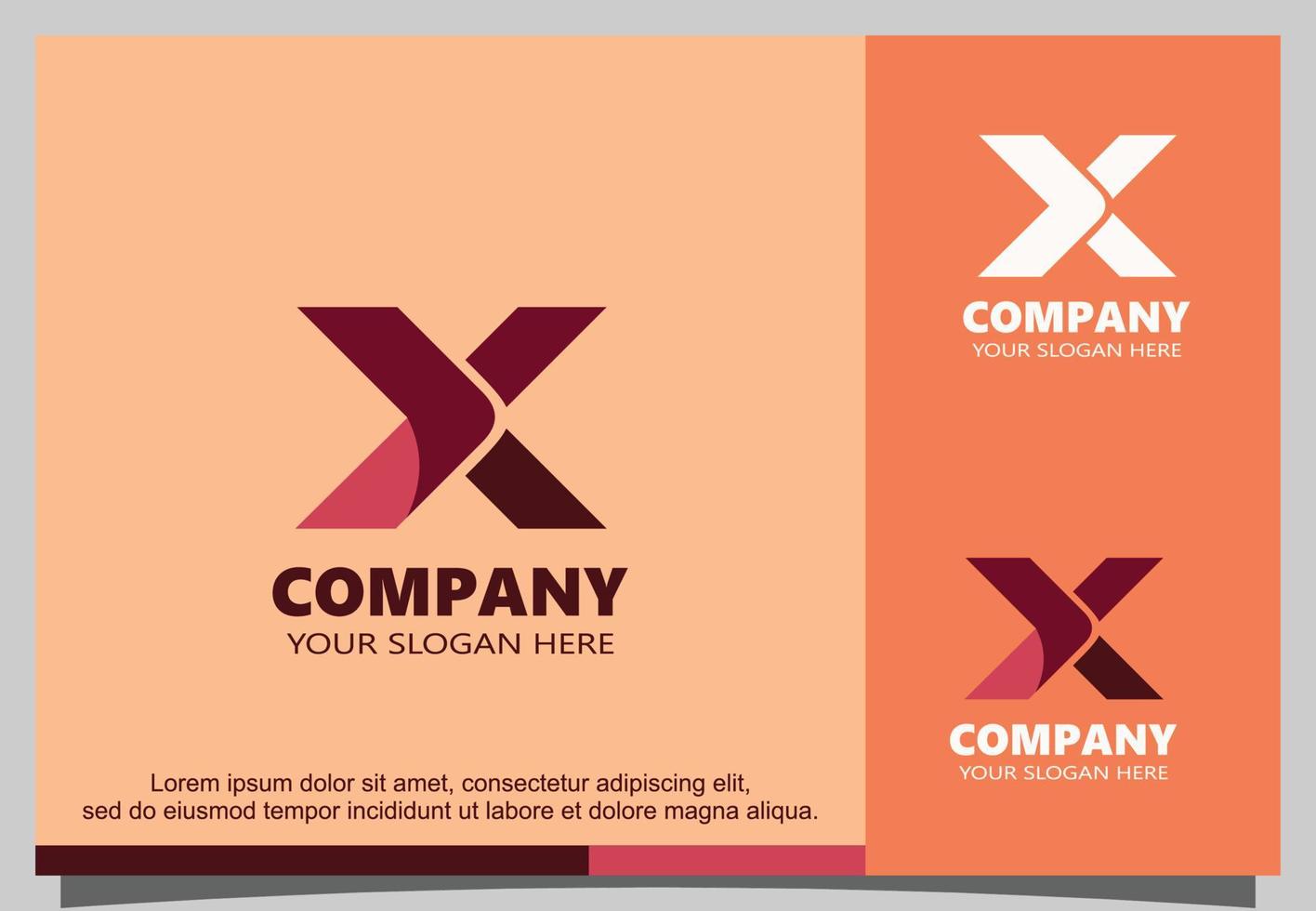 logo lettre x bold design moderne vecteur