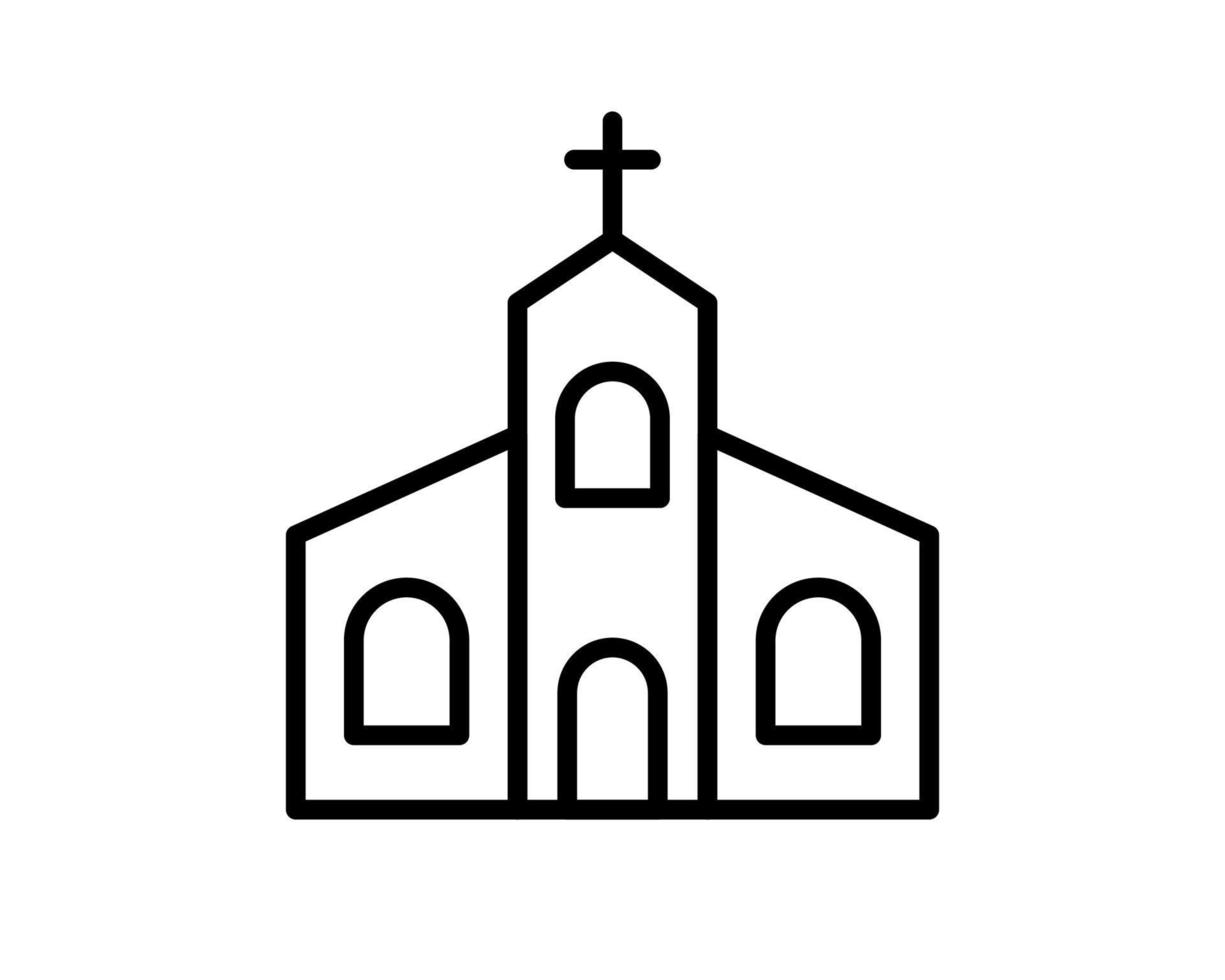 illustration vectorielle de l'icône de l'église. symbole plat de l'église moderne sur fond blanc. icône vectorielle pour la conception graphique, de site Web et mobile vecteur