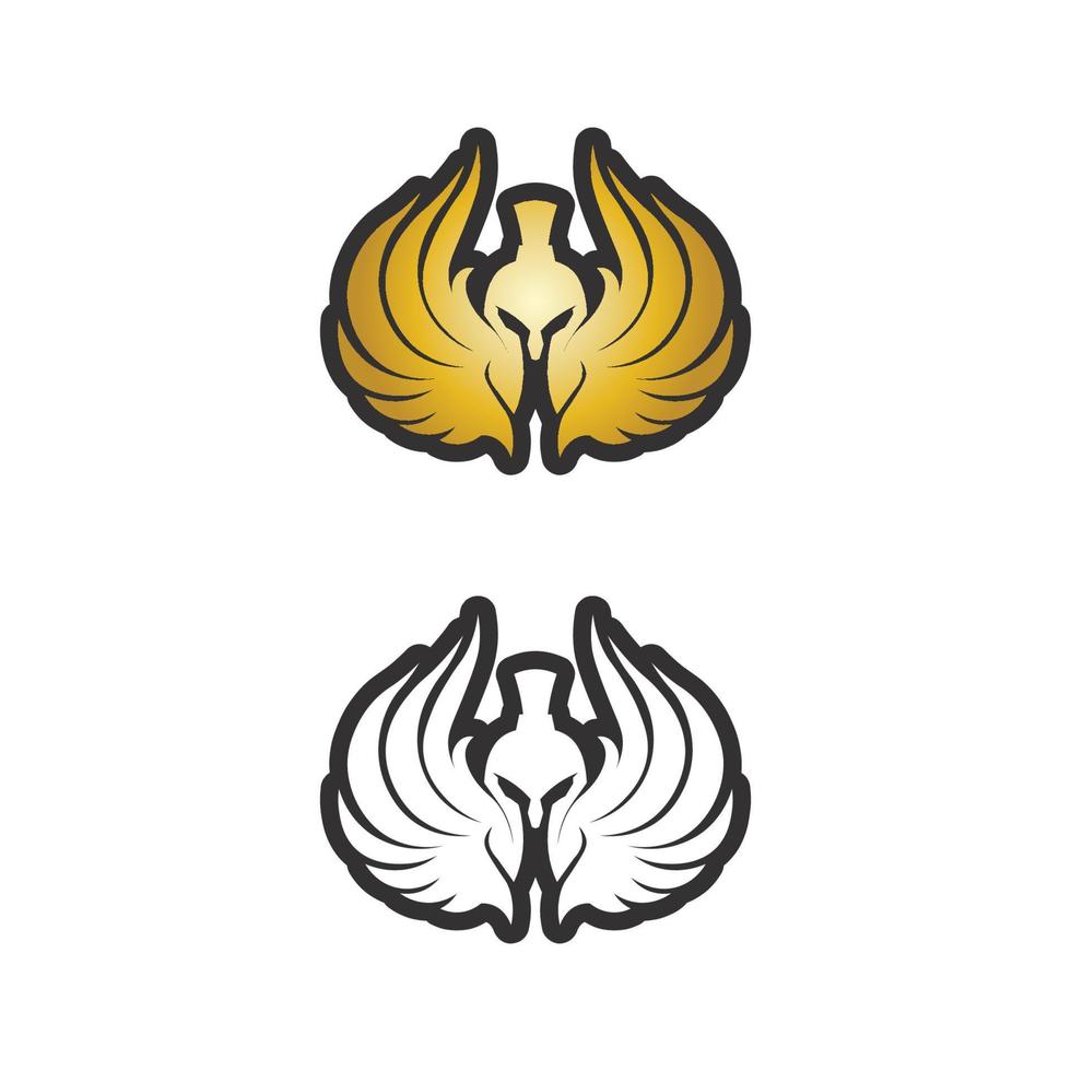modèle de logo de casque spartiate icône de jeu de gladiateur vecteur
