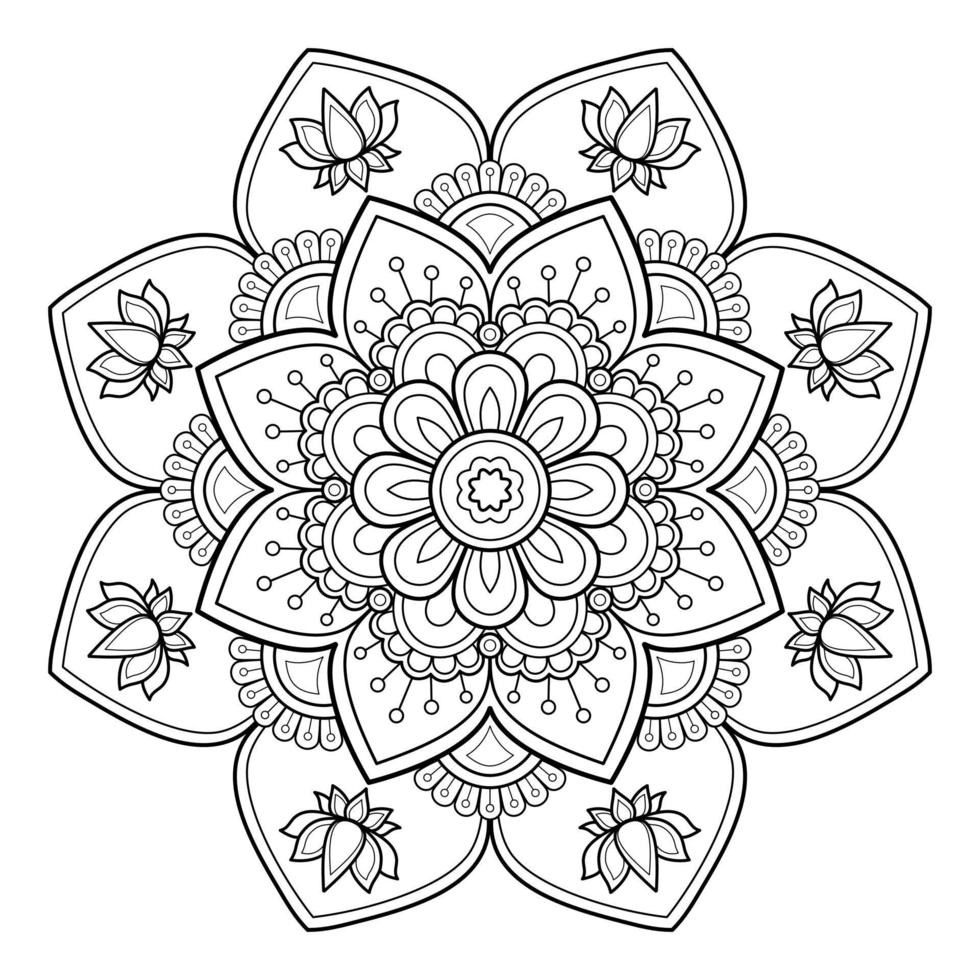 motif de mandala abstrait de vecteur. l'art sur le mur. livre de coloriage motif de dentelle le tatouage. conception pour une conception de chemise de peinture de papier peint et d'autocollant de tuile, ornement décoratif de cercle dans le style oriental ethnique vecteur