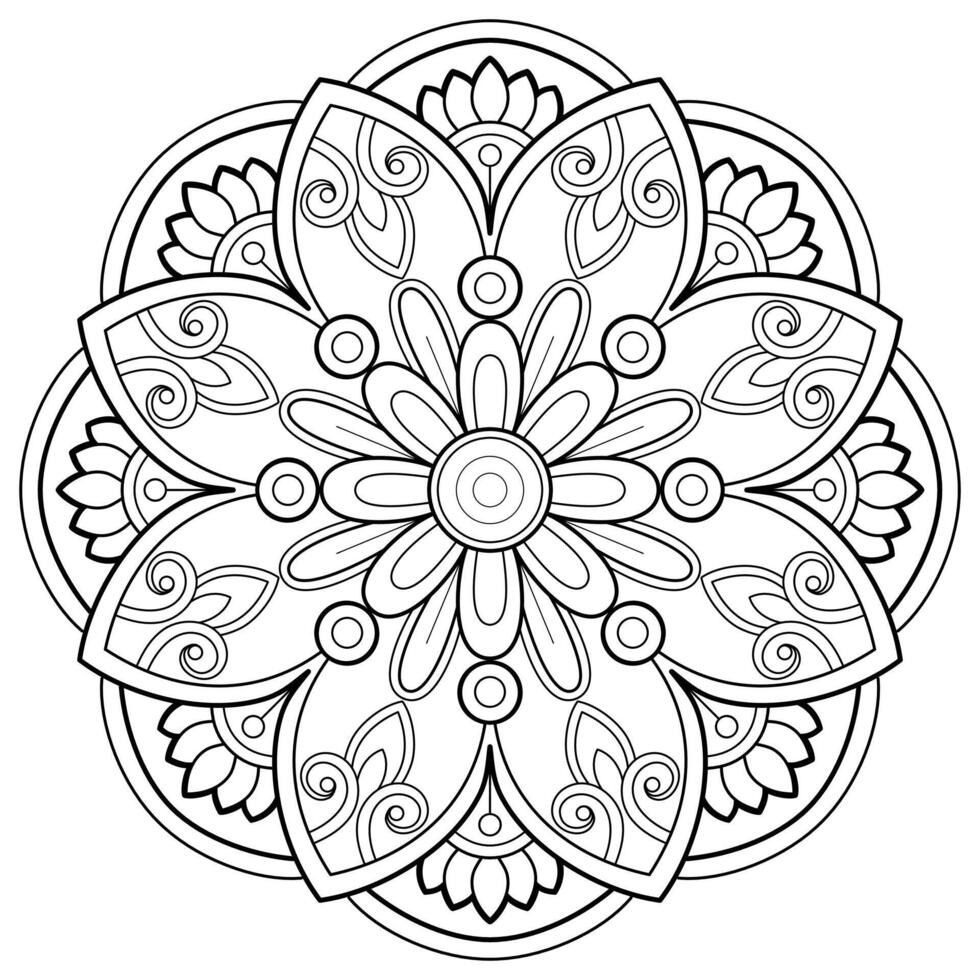 motif de mandala abstrait de vecteur. l'art sur le mur. livre de coloriage motif de dentelle le tatouage. conception pour une conception de chemise de peinture de papier peint et d'autocollant de tuile, ornement décoratif de cercle dans le style oriental ethnique vecteur