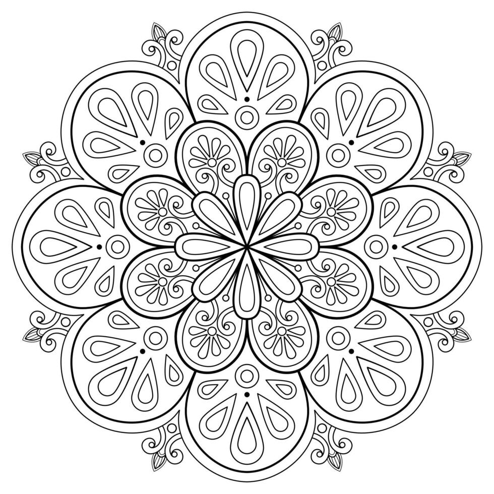 motif de mandala abstrait de vecteur. l'art sur le mur. livre de coloriage motif de dentelle le tatouage. conception pour une conception de chemise de peinture de papier peint et d'autocollant de tuile, ornement décoratif de cercle dans le style oriental ethnique vecteur