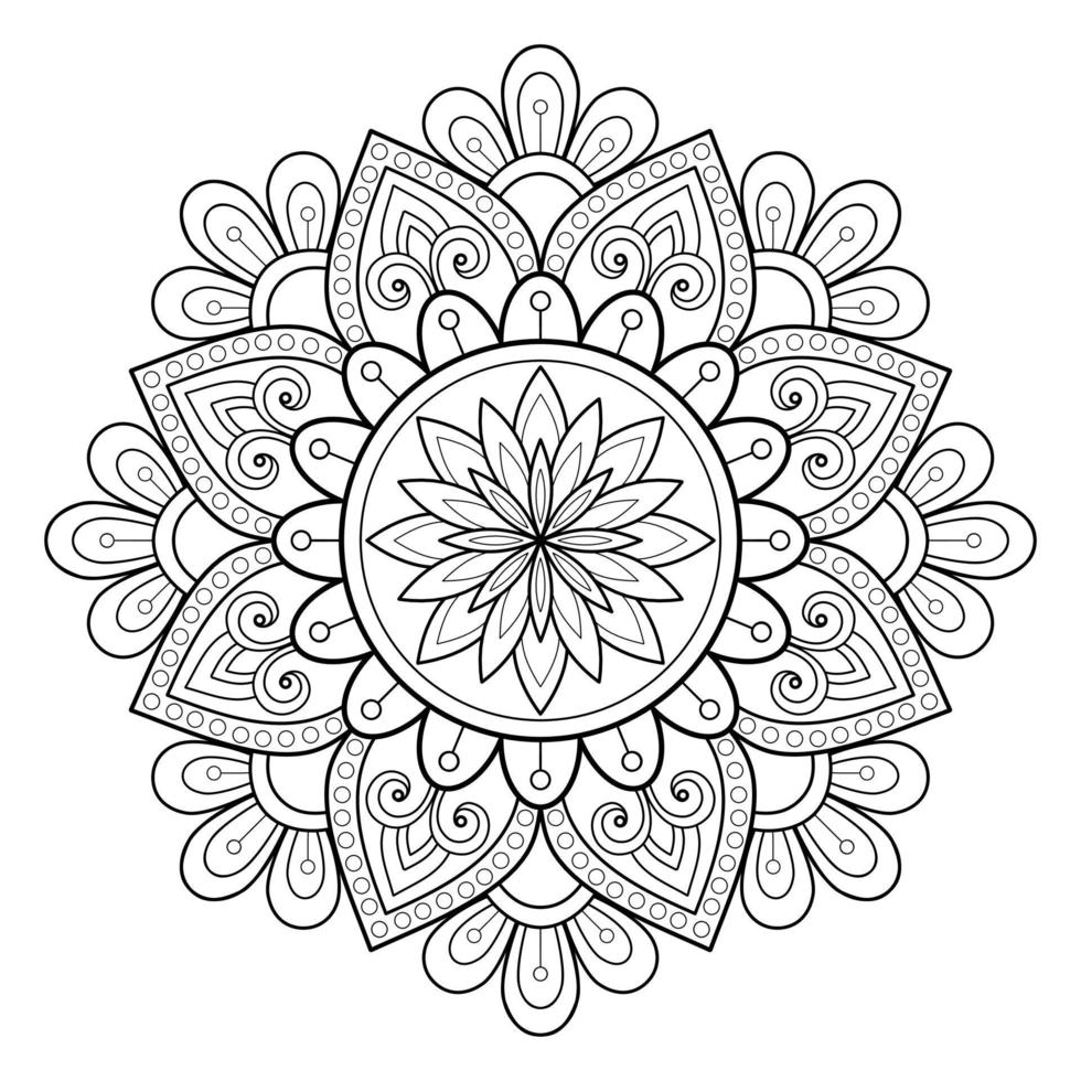 motif de mandala abstrait de vecteur. l'art sur le mur. livre de coloriage motif de dentelle le tatouage. conception pour une conception de chemise de peinture de papier peint et d'autocollant de tuile, ornement décoratif de cercle dans le style oriental ethnique vecteur