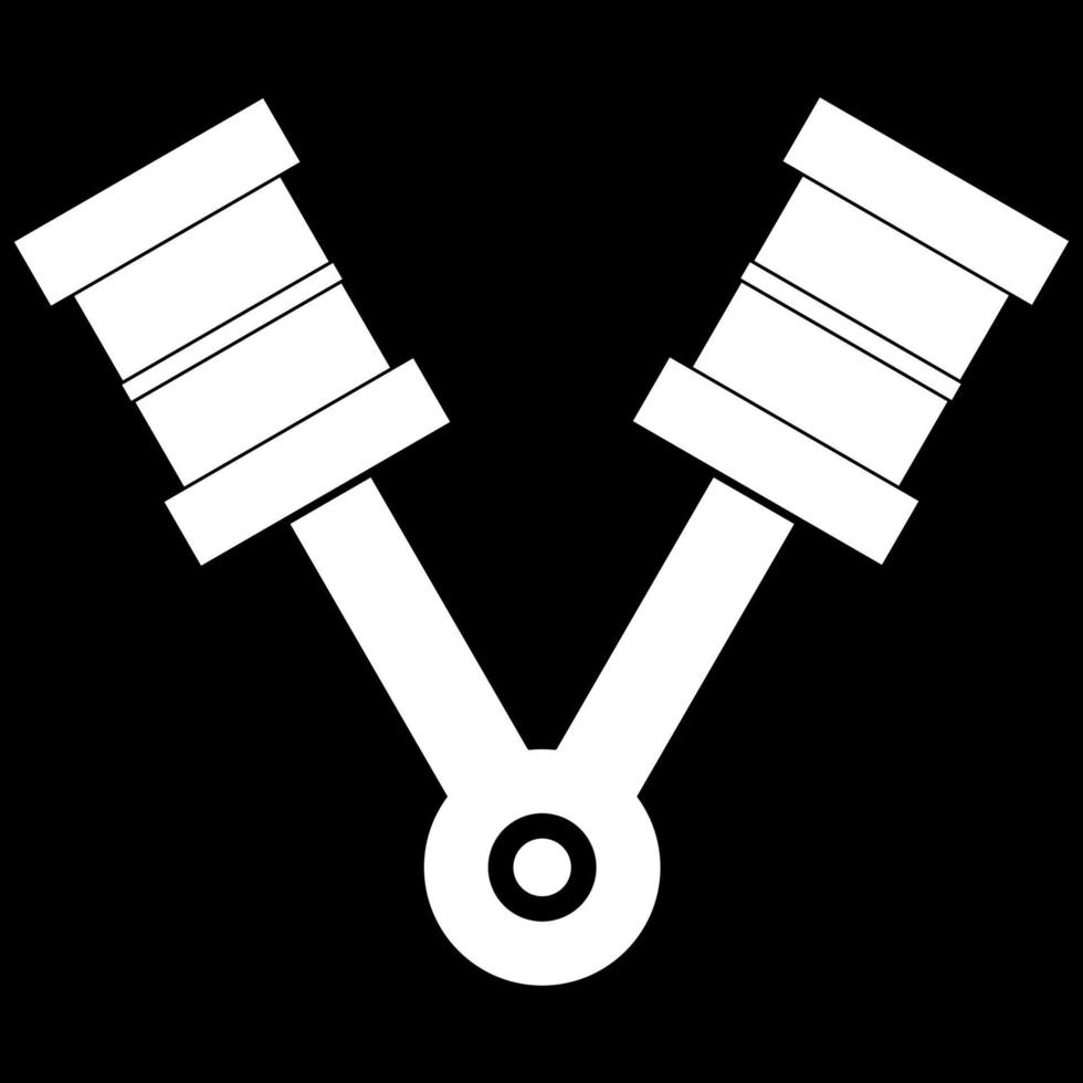 icône blanche des pistons vecteur