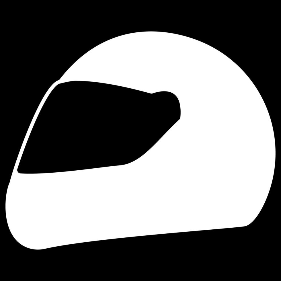 icône blanche de casque de course vecteur