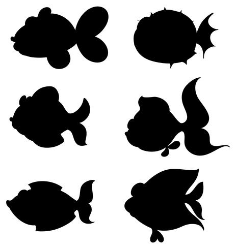 Silhouettes de poissons vecteur