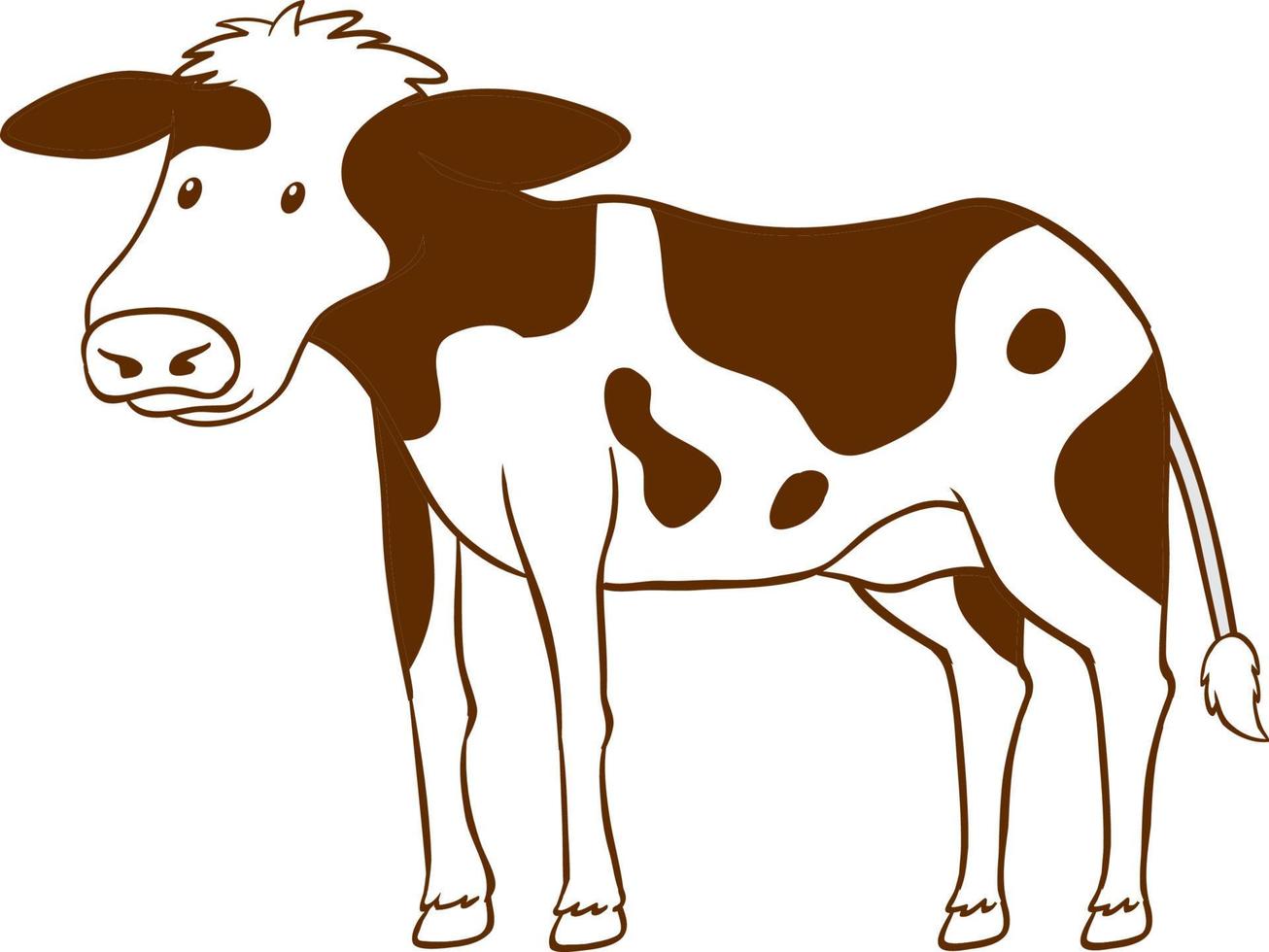 vache dans un style simple doodle sur fond blanc vecteur