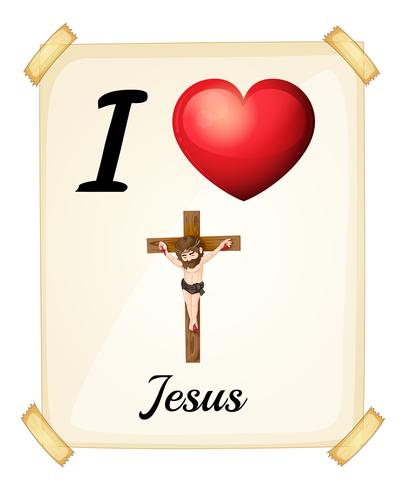 J&#39;aime Jésus vecteur