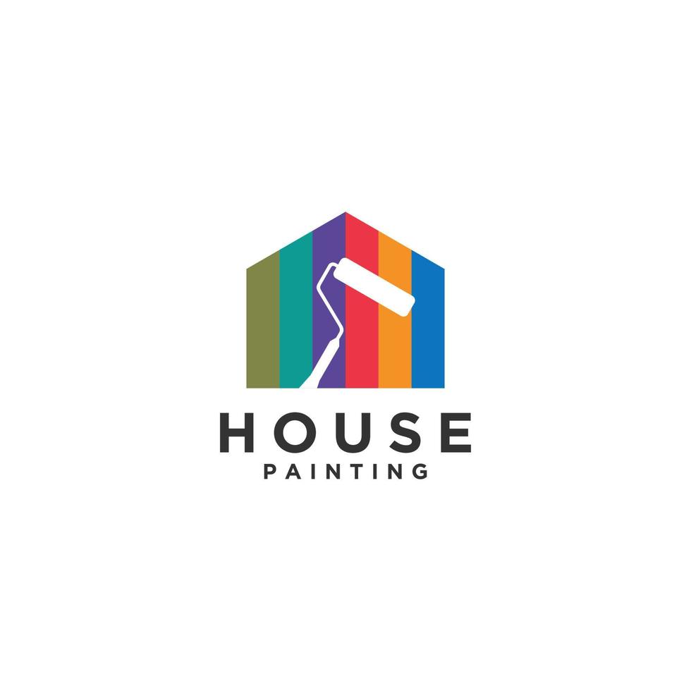 modèle de logo de peinture de maison, vecteur, icône sur fond blanc vecteur