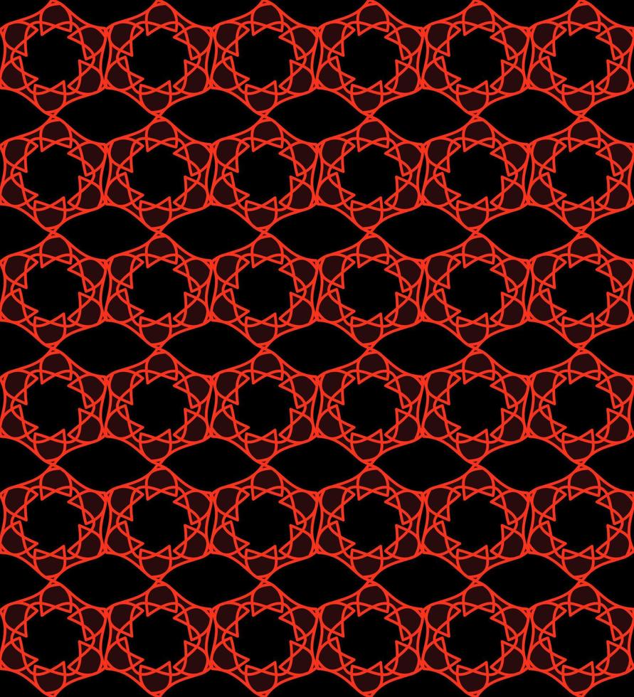 modèle sans couture avec des ornements rouges et noirs de cercles et d'étoiles vecteur