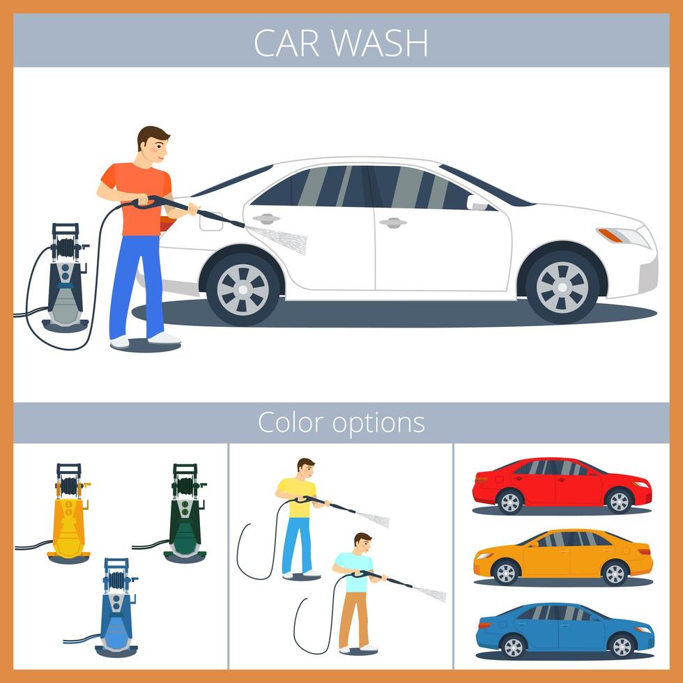 illustration de lavage de voiture vecteur