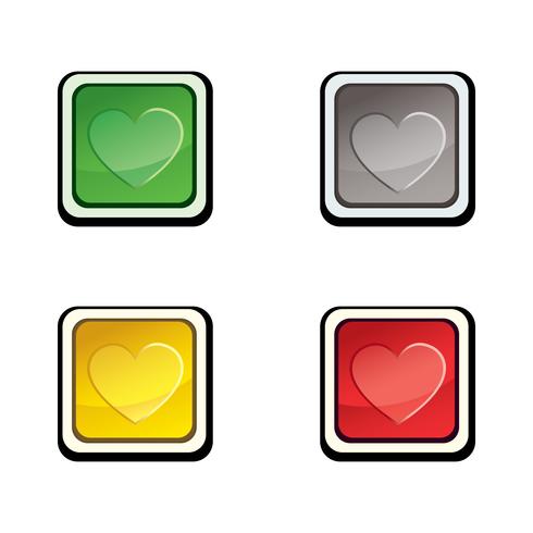 Ensemble de boutons. Éléments de conception d&#39;icône avec coeur d&#39;amour. vecteur