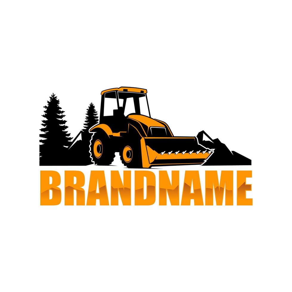 modèle de logo de bulldozer vecteur