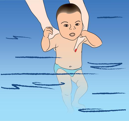 Bébé nage. Cours de natation vecteur