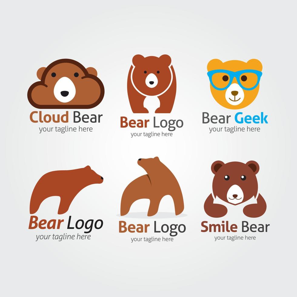 modèle de conception de logo d'ours. illustration vectorielle vecteur