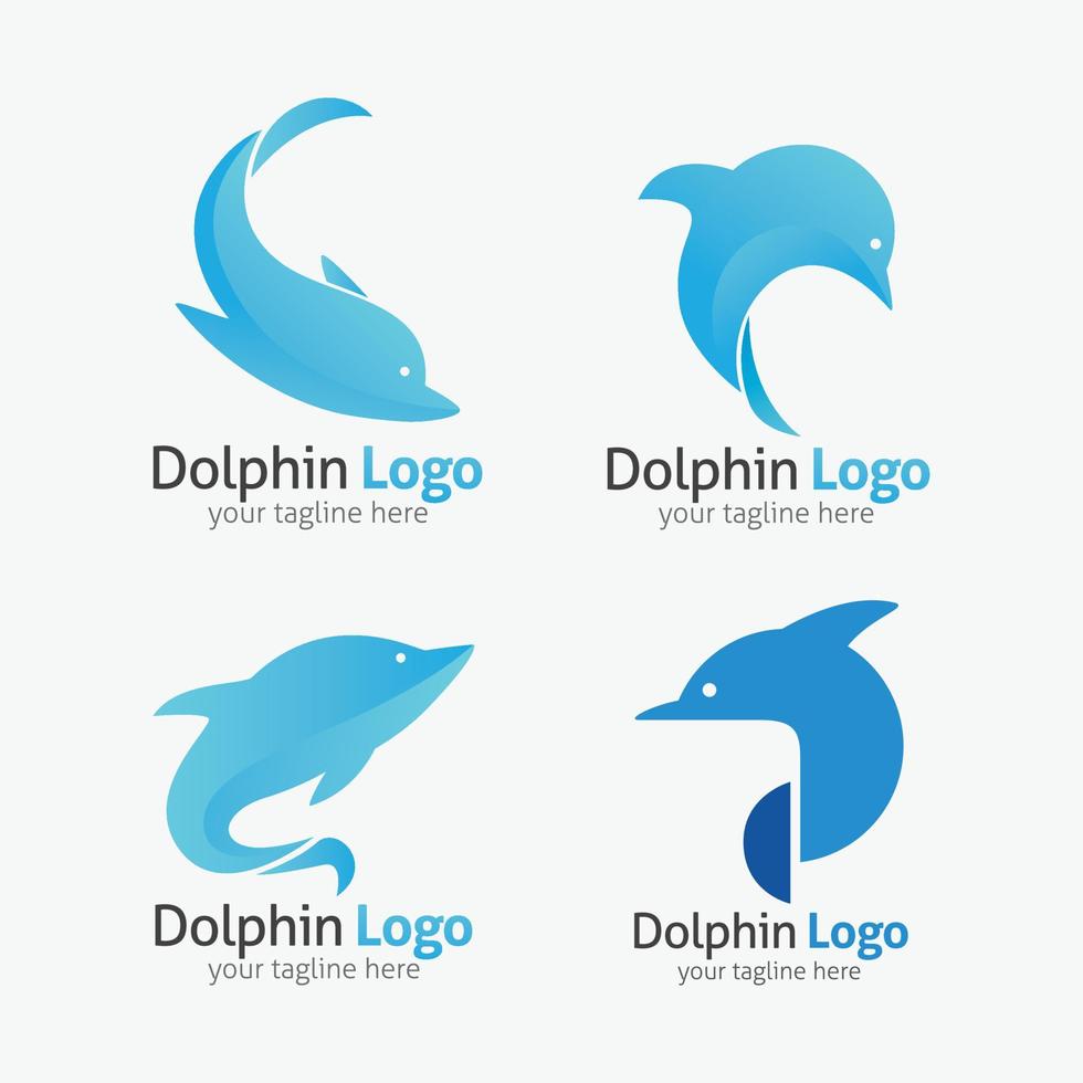 modèle de conception de logo de dauphin. illustration vectorielle vecteur