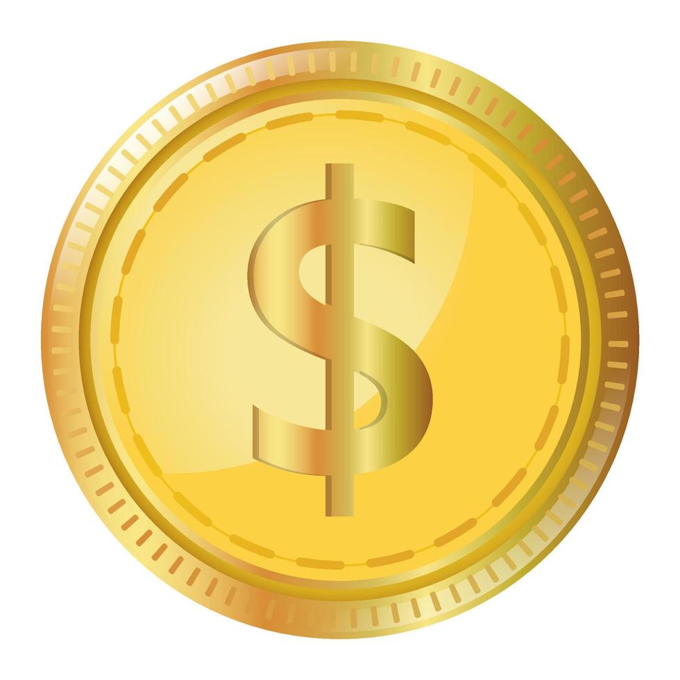 pièce d'un dollar clipart vecteur