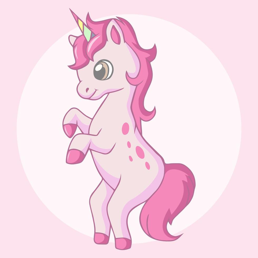 dessin animé mignon poney licorne kawaii vecteur