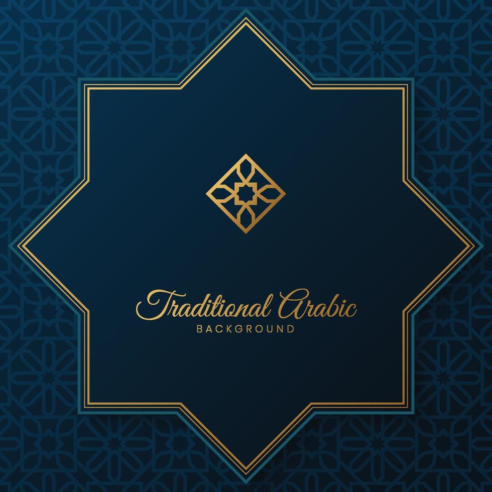 fond bleu arabe islamique avec motif arabe vecteur