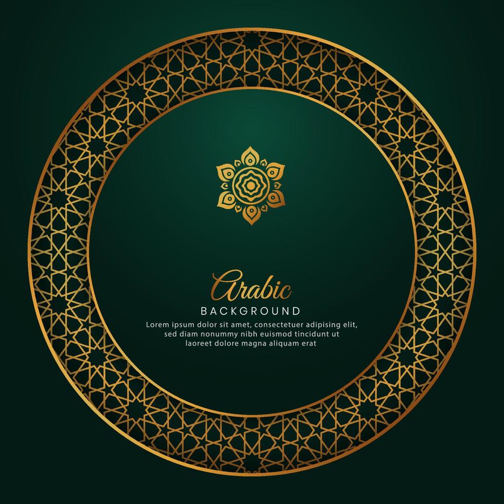 fond de luxe vert arabe islamique avec motif géométrique en forme de cercle vecteur