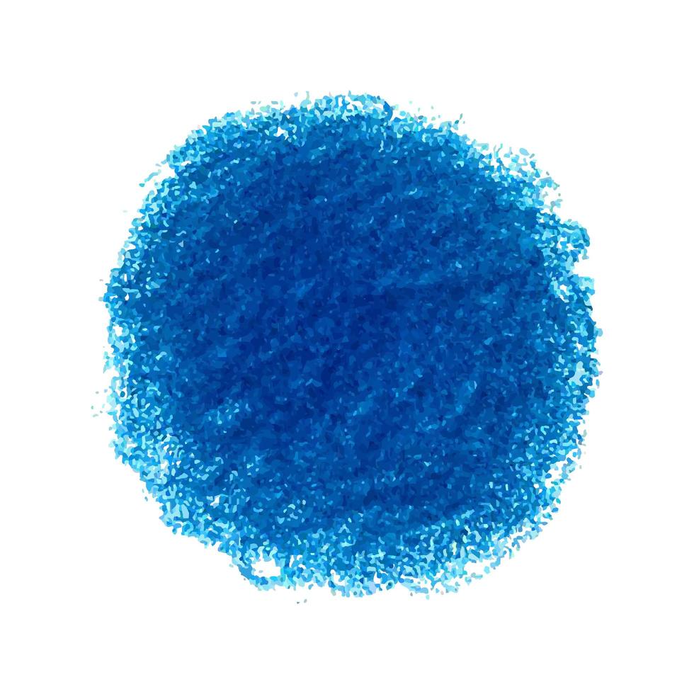 Crayon bleu scribble tache de texture isolé sur fond blanc vecteur