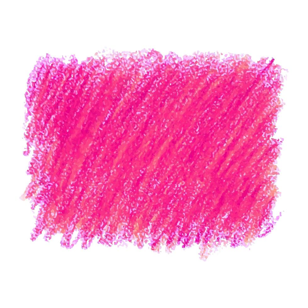 Crayon rose tache de texture gribouillis isolé sur fond blanc vecteur