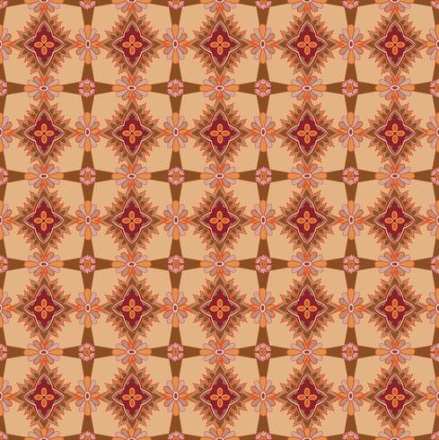 Modèle de mosaïque sans soudure Ornement floral abstrait Texture de tissu oriental vecteur