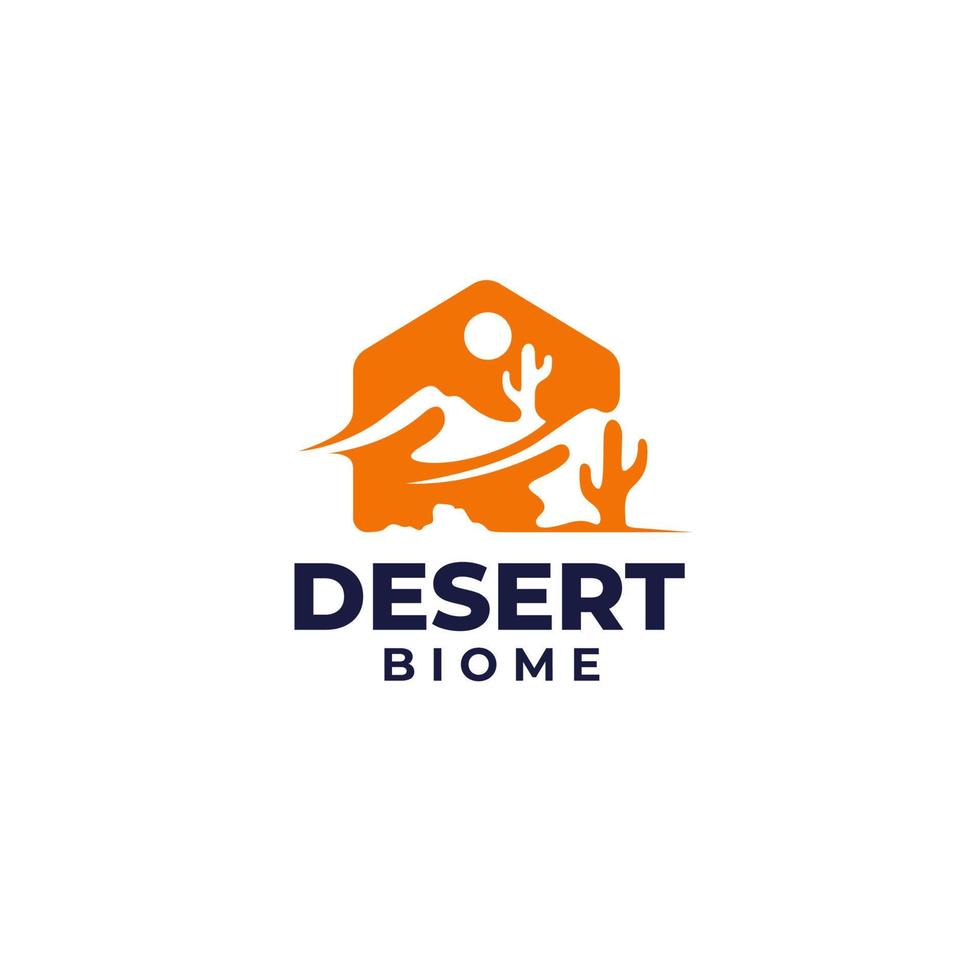 desertand soleil biome logo concept illustration vectorielle vecteur