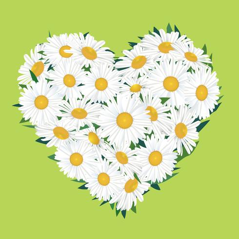 Bouquet de fleurs. Cadre coeur floral. Carte de voeux de l&#39;été de s&#39;épanouir. vecteur