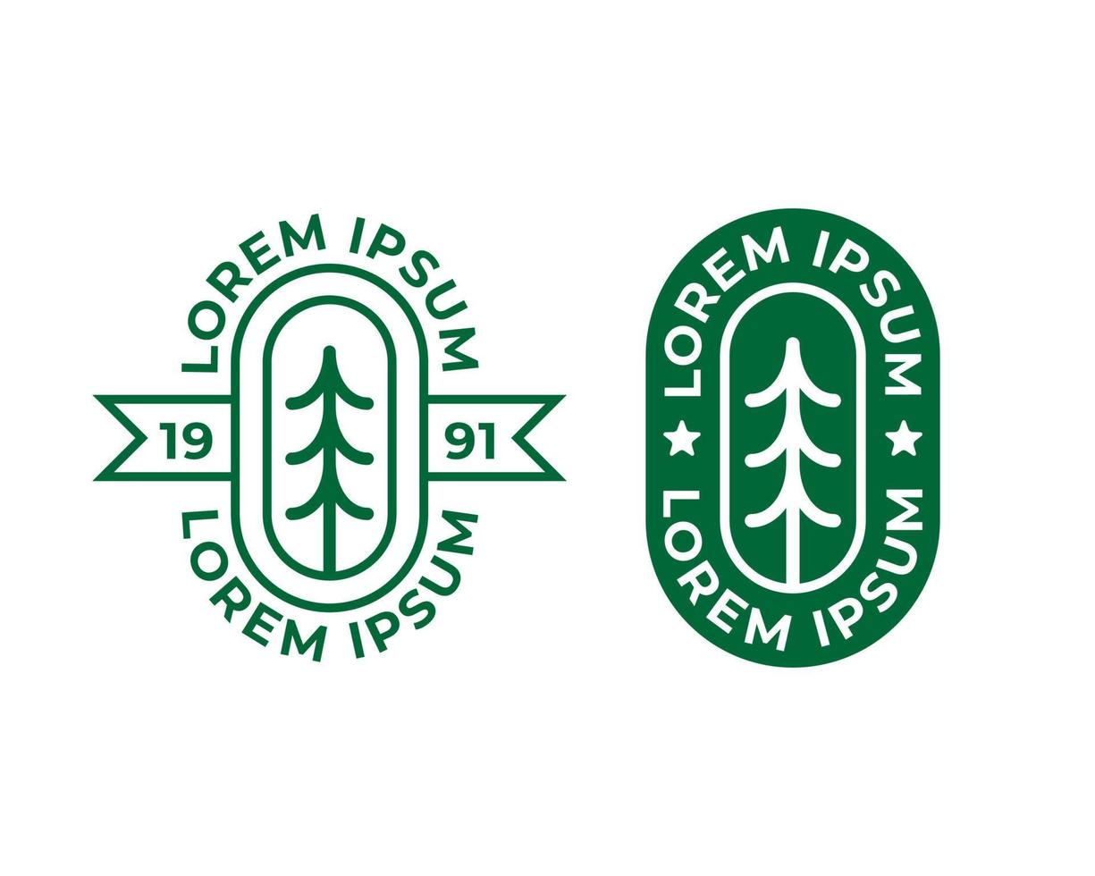pin arbre emblème logo concept illustration vectorielle vecteur