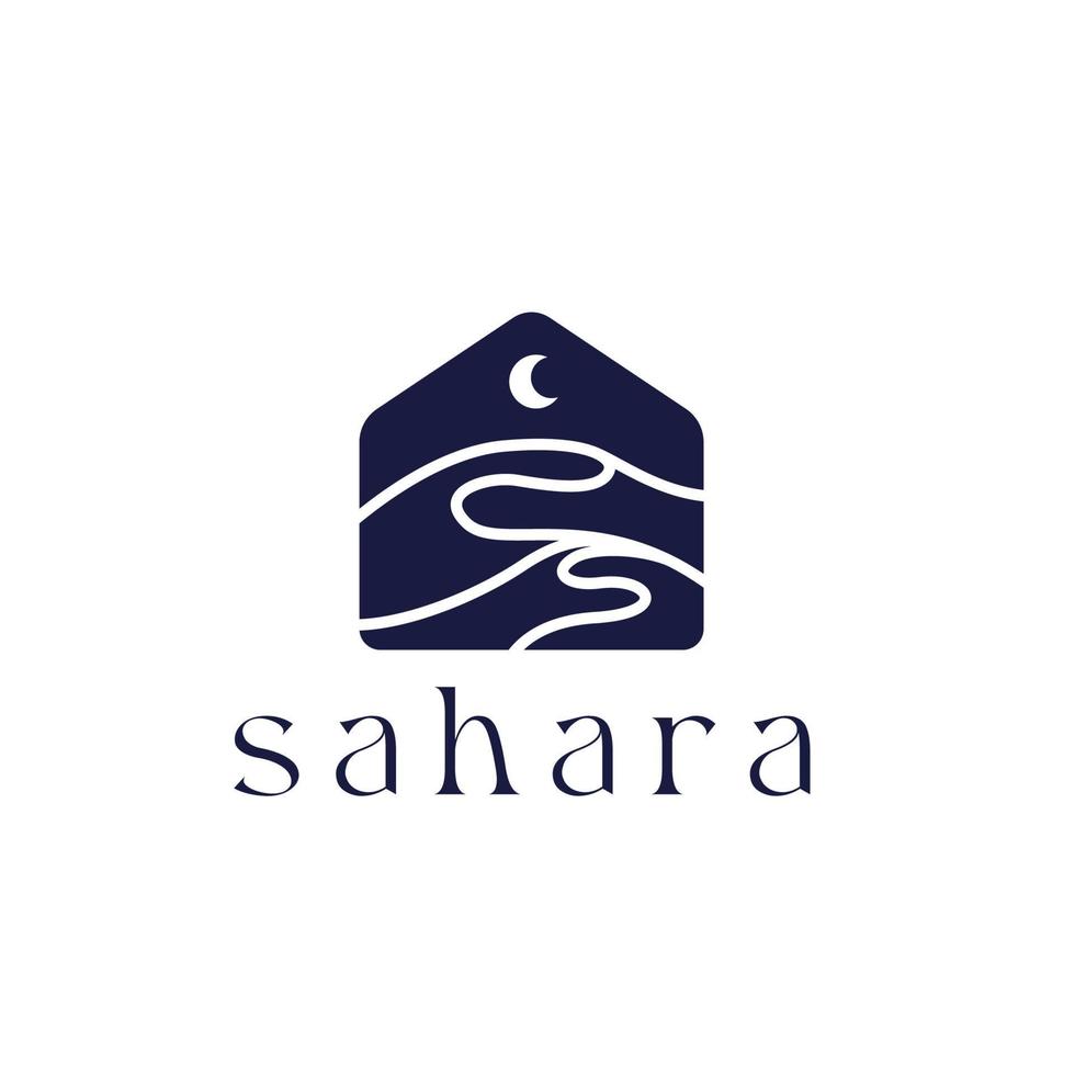 élégant désert du sahara logo concept illustration vectorielle vecteur