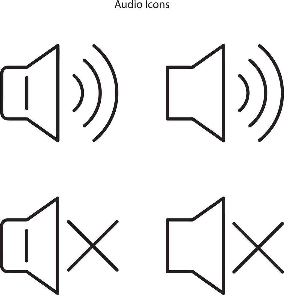 icône audio isolée sur fond blanc de la collection d'interface utilisateur. icône audio contour de ligne mince symbole audio linéaire pour le logo, le web, l'application, l'interface utilisateur. signe simple d'icône audio. vecteur