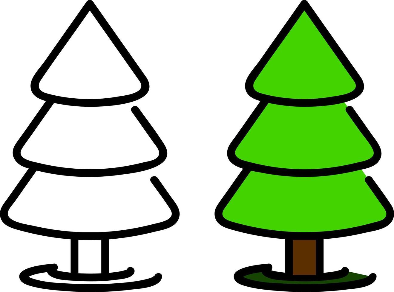 noël vert forêt épinettes simple illustration vecteur symbole graphique modèle de conception de logo.