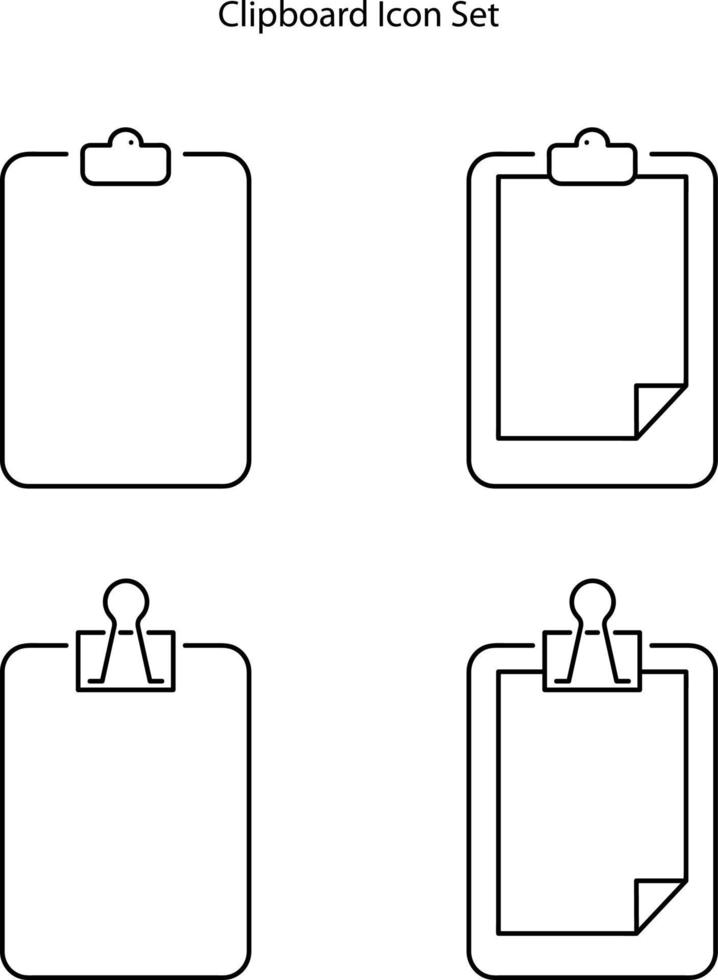 jeu d'icônes de presse-papiers isolé sur fond blanc. icône de presse-papiers mince ligne contour symbole linéaire de presse-papiers pour le logo, le web, l'application, l'interface utilisateur. signe simple d'icône de presse-papiers. vecteur