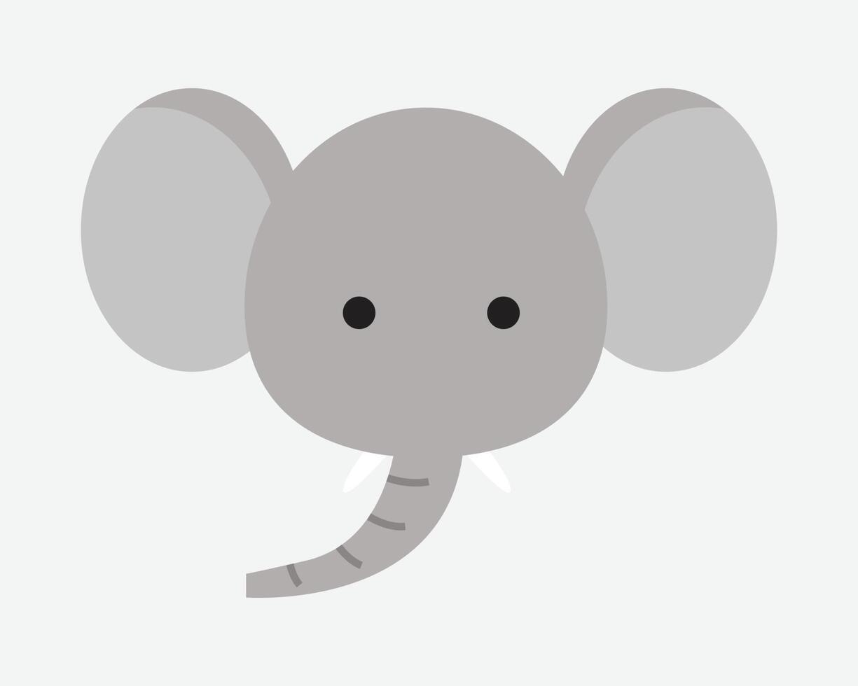 une jolie illustration de tête d'animal dans un design plat. une tête d'éléphant. vecteur