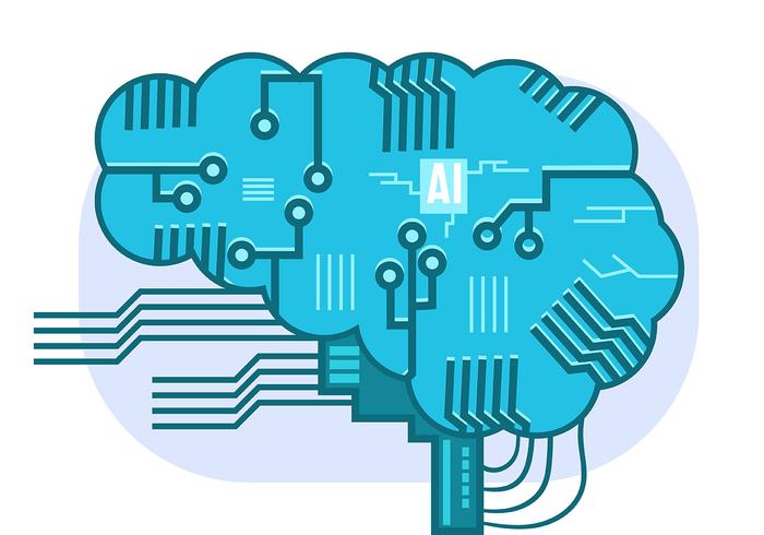 Cerveau d&#39;intelligence artificielle vecteur