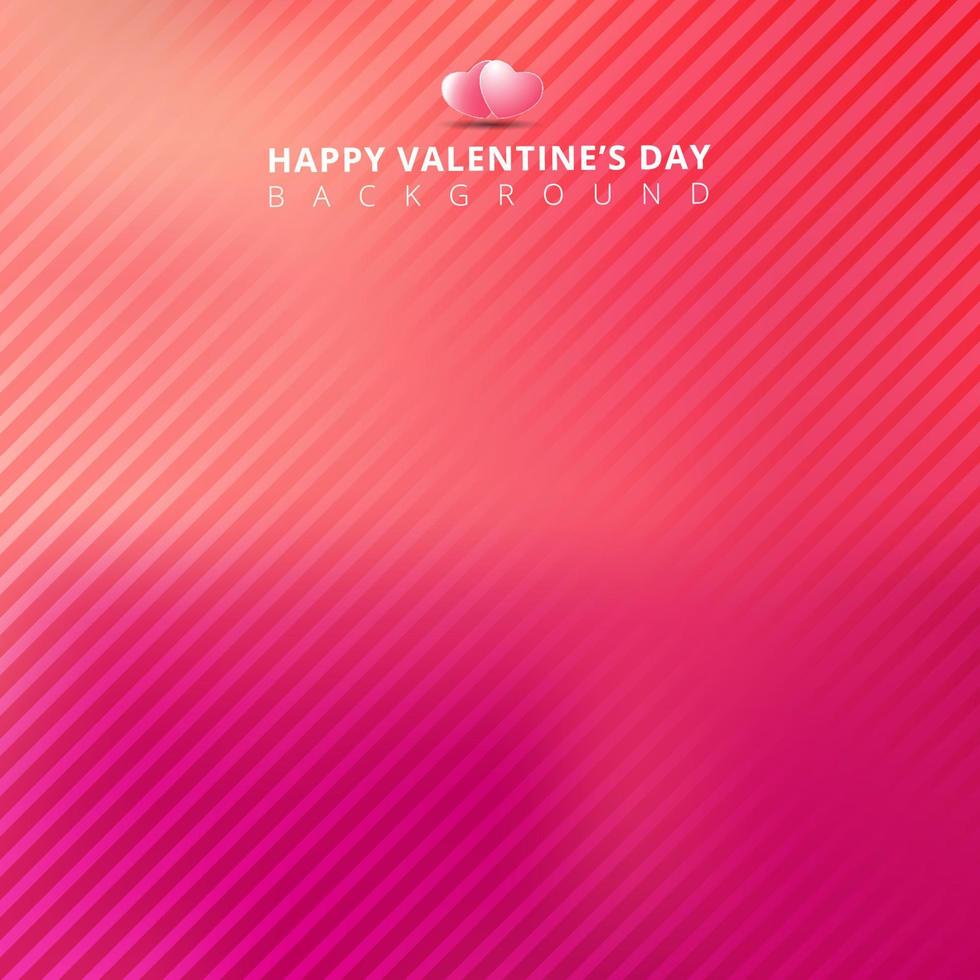fond rose avec motif diagonal de rayures pour carte de Saint Valentin. vecteur