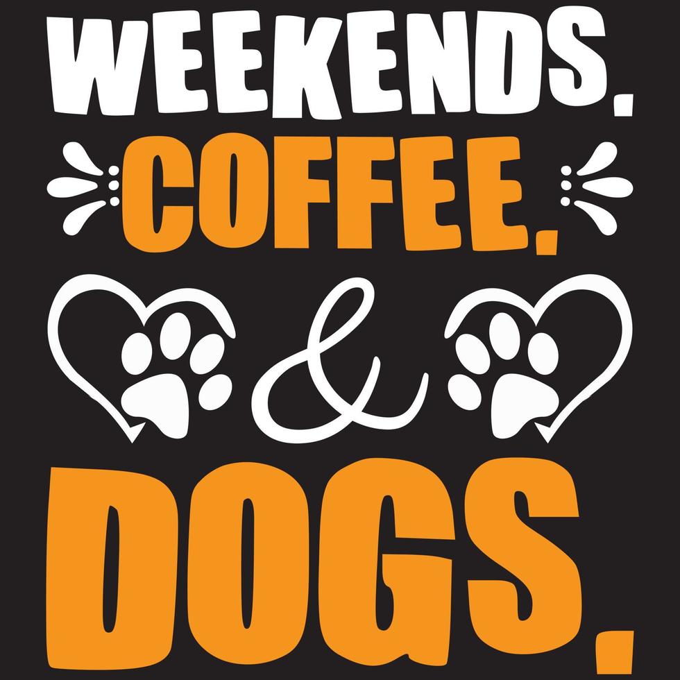 week-end café et chiens vecteur