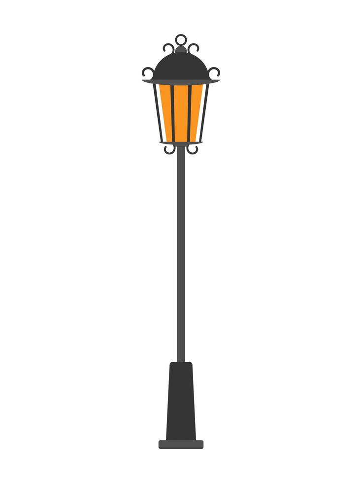 lampadaire de rue dans un style plat isolé sur fond blanc. illustration vectorielle. vecteur