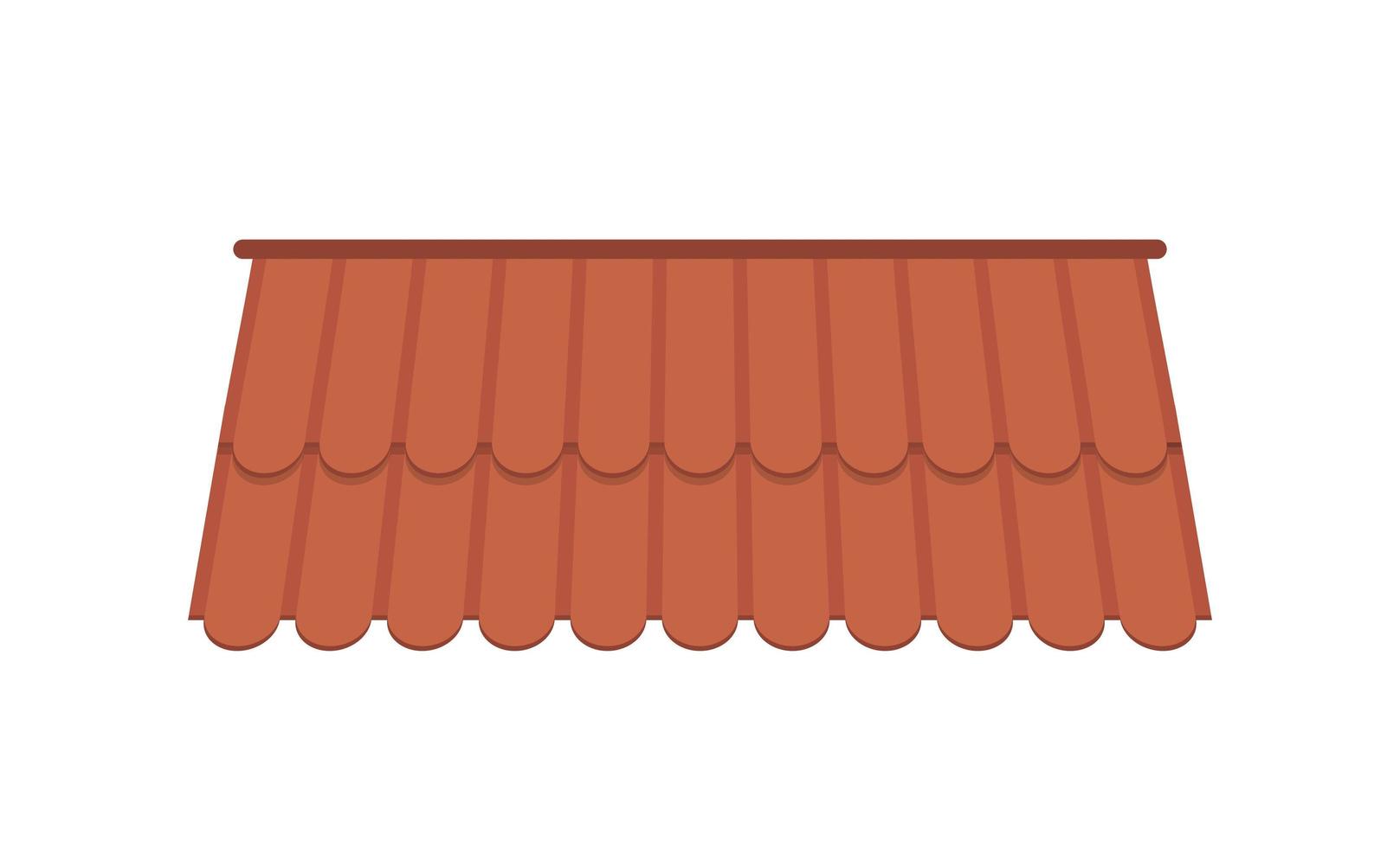 toit pour la conception de chalets d'été. toit de tuiles brunes isolé sur fond blanc. style bande dessinée. illustration vectorielle. vecteur
