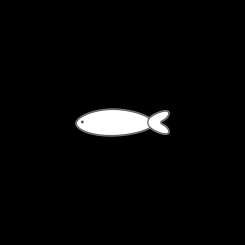 icône de couleur blanche de poisson vecteur