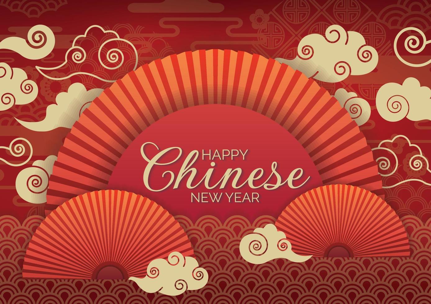 fond oriental pour la conception de bannière d'art du nouvel an chinois vecteur