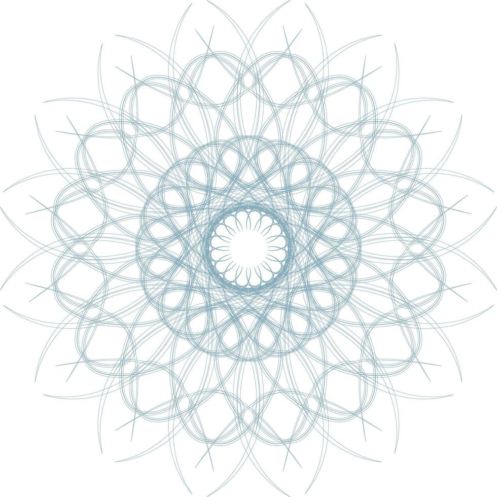 conception de fleur de mandala simple de style guilloché vecteur