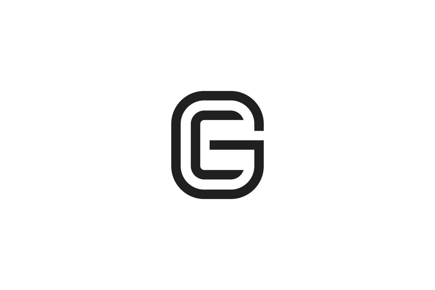 simple lettre g combinée e ou c initiale, création de logo moderne et élégant, concept de style monogramme vecteur